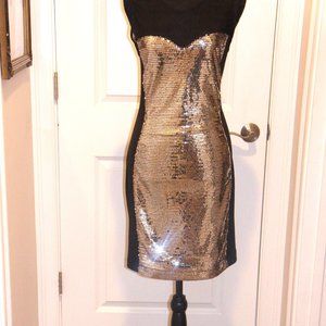 REDUCED! Stand 0ut In This Fun and Flirty Black Party Dress with Sequins -LGE